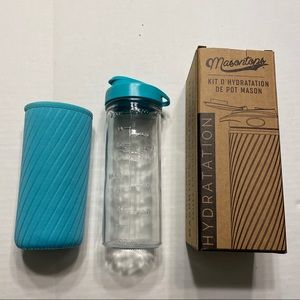 NWT Masontops Glass Bottle with Insulated Sleeve